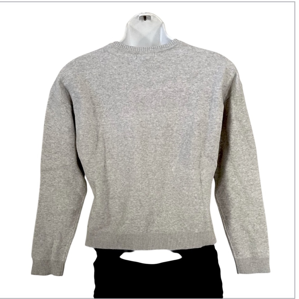 Forever 21 Penguin Holiday Christmas Sequin Gray Neutral Crewneck Sweater Sz M - Picture 2 of 5